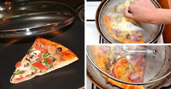 Làm nóng pizza bằng chảo