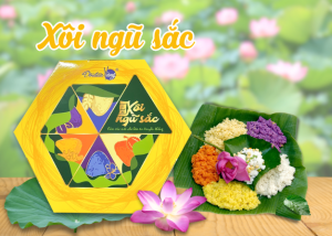 xôi ngũ sắc đôi đũa vàng